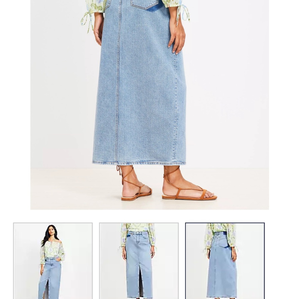 Ann Taylor Light Blue Asymmetrical Denim Skirt - Picture 2 of 2